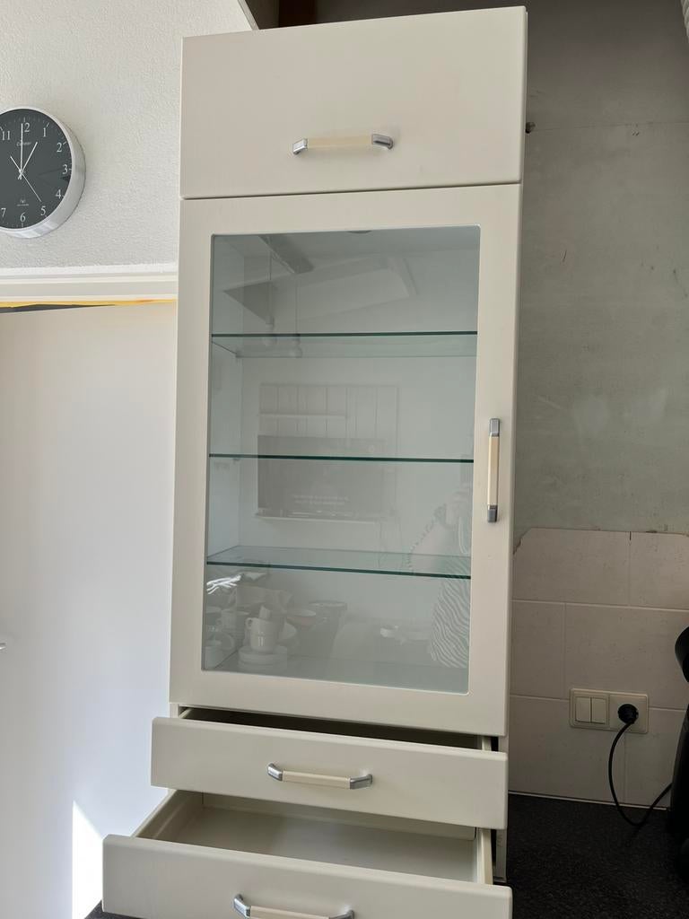 Keuken kast met glas en 2 lades met boven klep kastje, Ophalen, 50 tot 100 cm, Zo goed als nieuw, Minder dan 100 cm