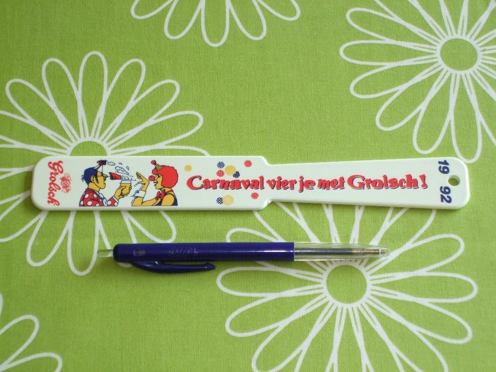 Grolsch bierafschuimer 1992 - Carnaval vier je met Grolsch B, Verzamelen, Biermerken, Zo goed als nieuw, Overige typen, Grolsch