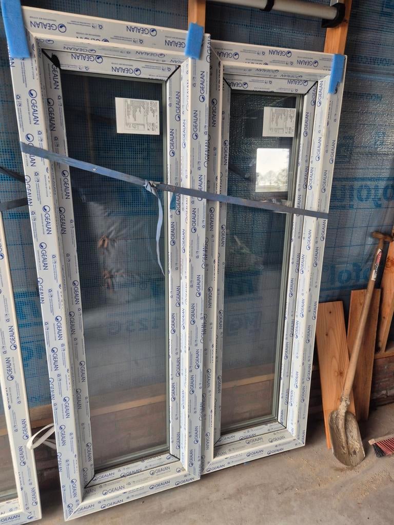 Kunststof kozijn Gealan wit/antraciet, Ophalen, Gevelraam of Ruit, 80 tot 120 cm, Nieuw