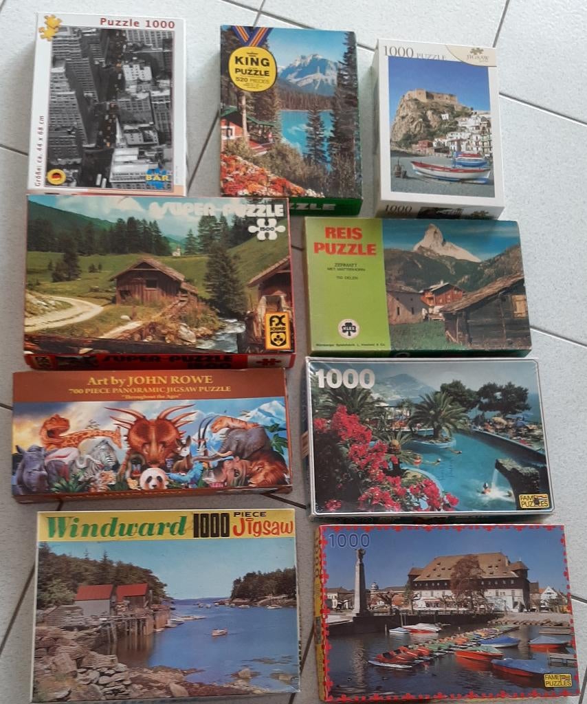 9 legpuzzels, Ophalen, 500 t/m 1500 stukjes, Gebruikt, Legpuzzel