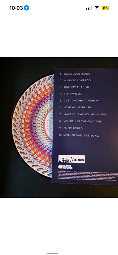 Liam Gallagher John Squire - Limited Edition Picture Disc, 2020 tot heden, Ophalen of Verzenden, Zo goed als nieuw, 12 inch