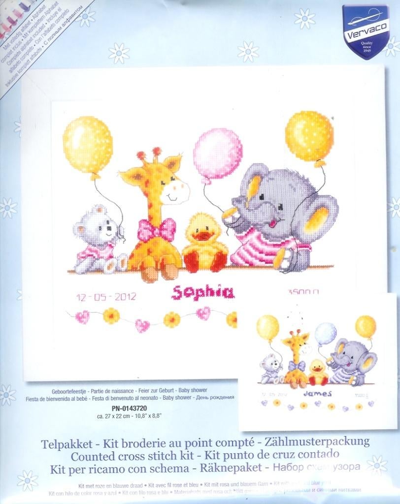 Cado vervaco borduurpakket geboorte , GEBOORTEFEESTJE j/m, Ophalen of Verzenden, Nieuw, Handborduren, Borduurpakket