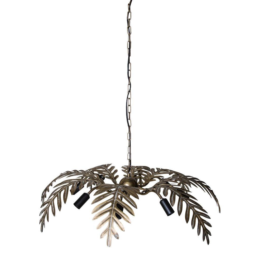 NIEUWE HANGLAMP GOUD METAAL PALM BLADEREN, Huis en Inrichting, Pietseweg 13A Oud Gastel, Info@ptmd.nl, Nieuw, Ophalen of Verzenden
