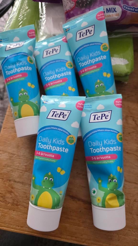 TePe Daily Kids Tandpasta 3-6 jaar - 5 tubes, Sieraden, Tassen en Uiterlijk, Uiterlijk | Mondverzorging, Ophalen of Verzenden