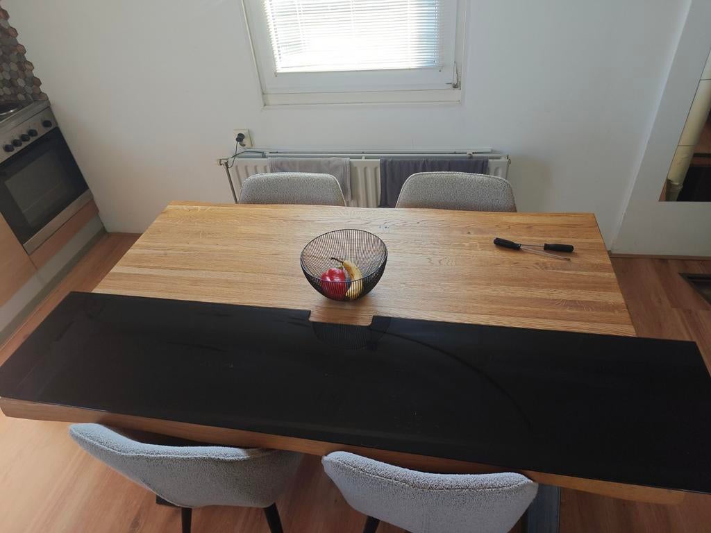 Besta glasplaat zwart 180cm, 150 tot 200 cm, Ophalen of Verzenden, Zo goed als nieuw, 150 tot 200 cm