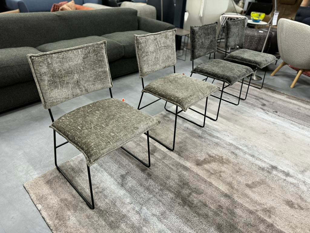 4 Nieuw Jess Design Norman eetkamerstoelen stof stoel, Overige kleuren, Nieuw, Ophalen of Verzenden, Jess