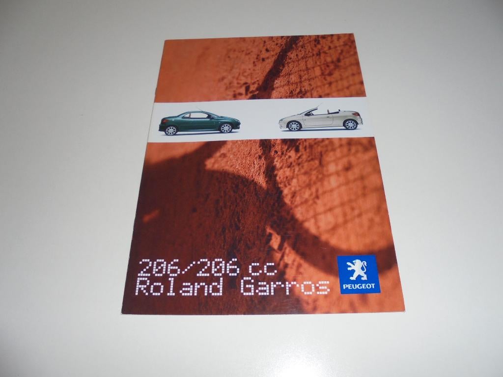 brochure Peugeot 206/206 CC Roland Garros  2003, Ophalen of Verzenden, Nieuw, Peugeot