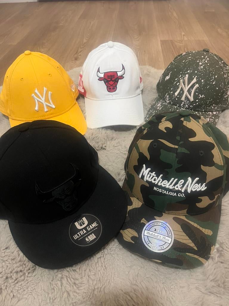 5 Branded Caps: NBA, MLB & Streetwear Collectie, Ophalen of Verzenden, Zo goed als nieuw, One size fits all, Pet