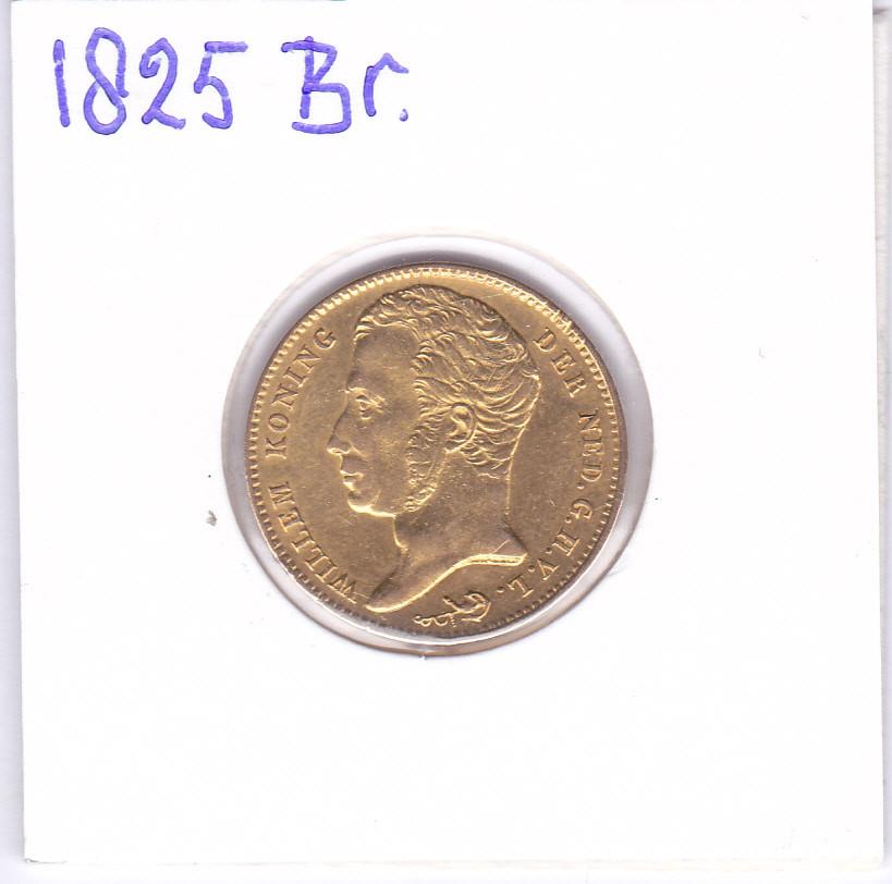Gouden tientje 1825 Brussel Willem 1 voor 1250 euro., Postzegels en Munten, Munten | Nederland, Koning Willem I, Losse munt, 10 gulden