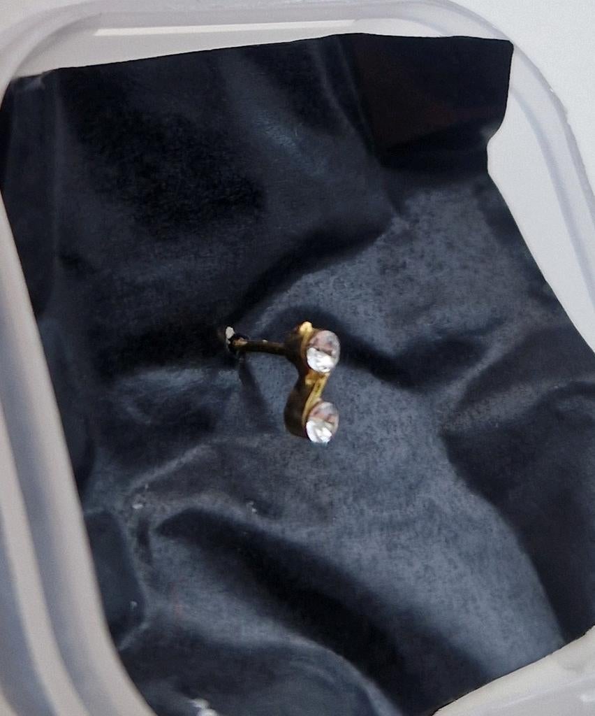 Neuspiercing met strass nieuw, Sieraden, Tassen en Uiterlijk, Piercings, Staal, Nieuw, Ophalen of Verzenden, Neuspiercing