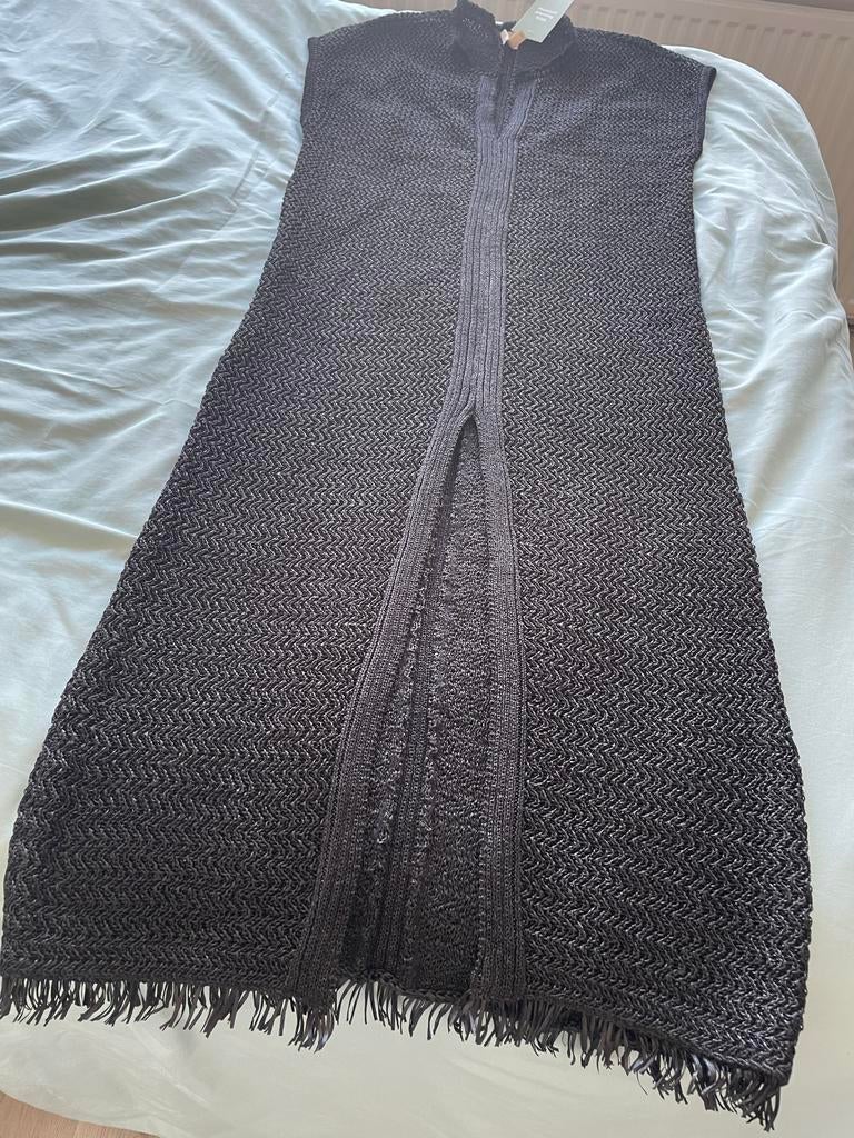 H&M gebreide maxi jurk met franjes - Nieuw met kaartje, Kleding | Dames, Jurken, Maat 38/40 (M), Bruin, Nieuw, Ophalen of Verzenden