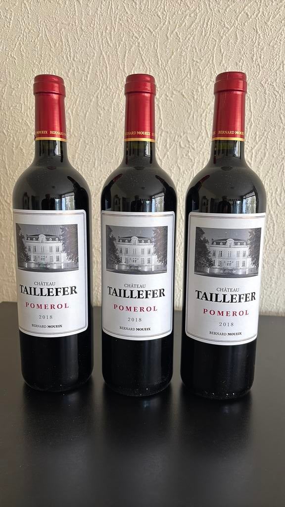 3x Chateau Taillefer 2018, Pomerol, Ophalen of Verzenden, Zo goed als nieuw, Frankrijk, Rode wijn