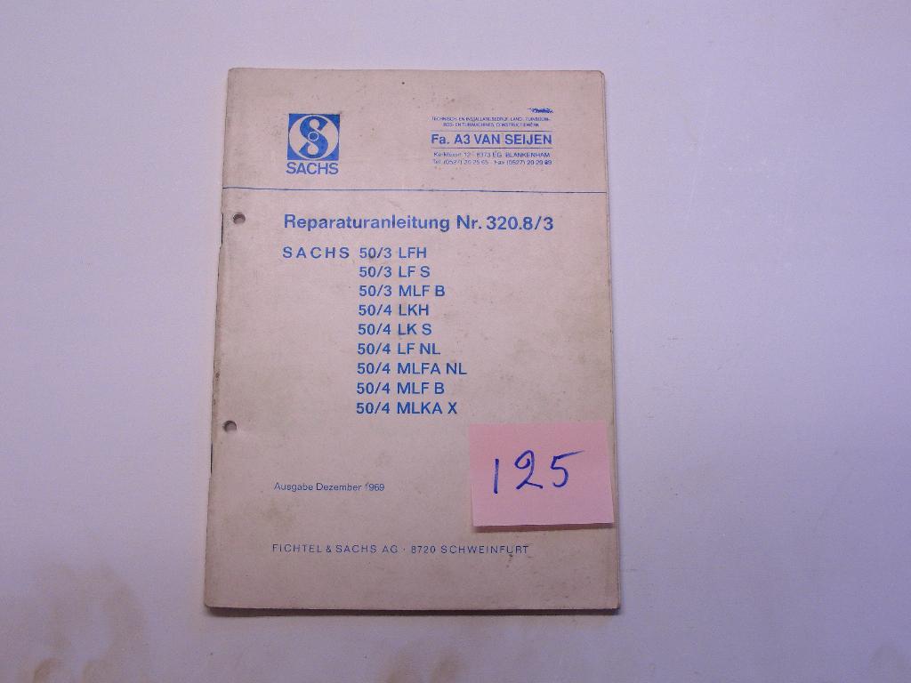 SACHS MOTOR Reparatie handleiding Nr.320.8/3, Ophalen of Verzenden, Zo goed als nieuw