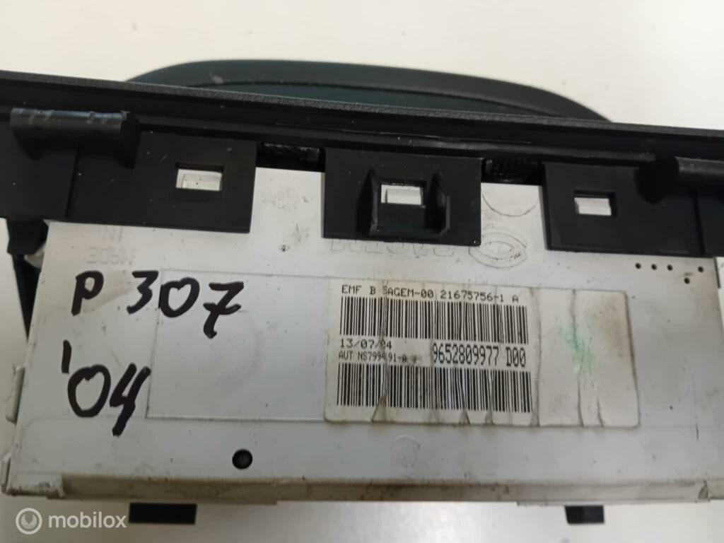 Interieurdisplay Peugeot 307 9652809977, Gebruikt, Ophalen of Verzenden