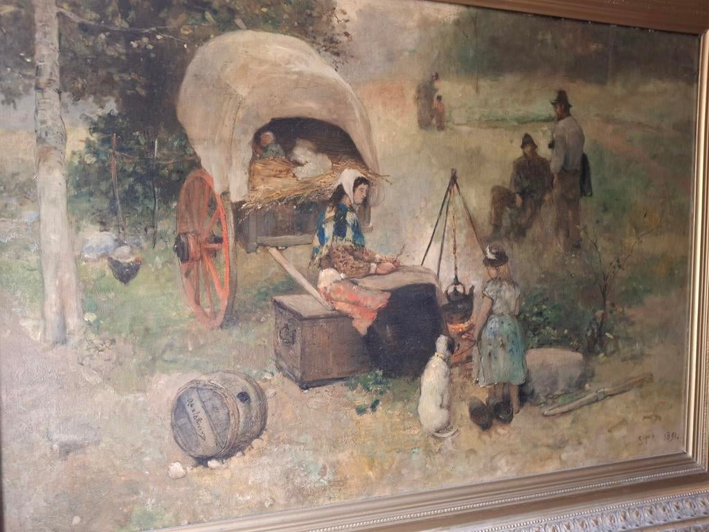 Zigeuner kampje A.p.de.la riviere, Ophalen of Verzenden