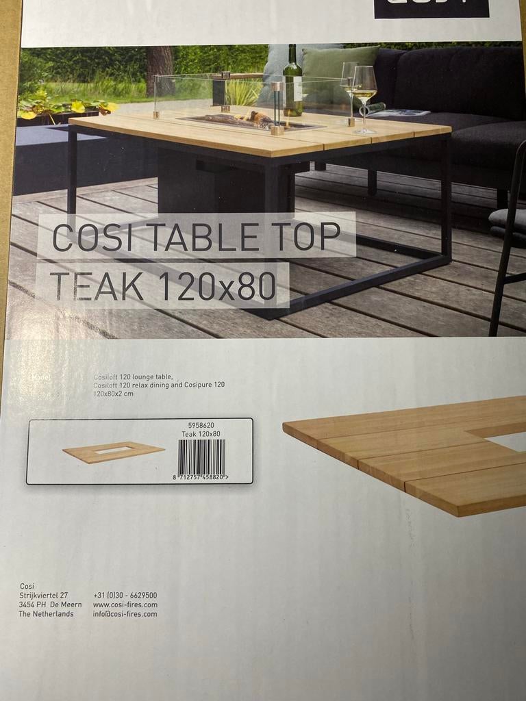 Cosi table top teak 120x80 nieuw, Ophalen of Verzenden, Nieuw