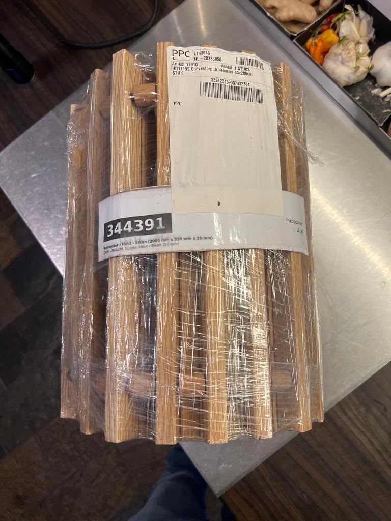 Nieuw Eiken Convectorputrooster 2000x330x25mm, 25 tot 50 mm, Eiken, Overige typen, Nieuw