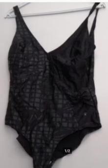 ROSCH Peter Hahn Badpak zwart met glimmende print maat 46 xl, Rosch, Zwart, Badpak, Ophalen of Verzenden