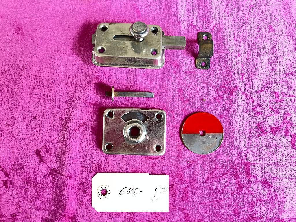 oude toilet sluiting, badkamer, wc slot, vrij en bezet, Ophalen of Verzenden, Gebruikt