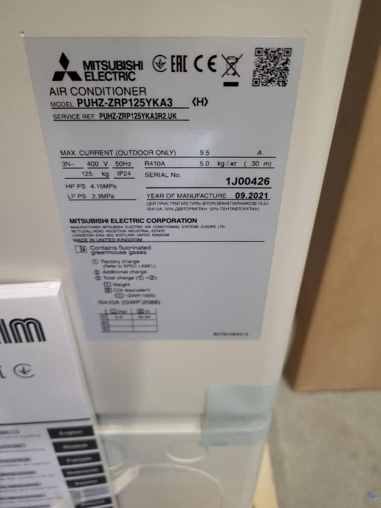 PUHZ-ZRP125/140YKA ( power inverter! ), Ophalen of Verzenden, Nieuw, Wandairco