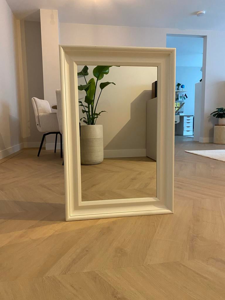 Witte rechthoekige spiegel IKEA HEMNES 60x90, Huis en Inrichting, Woonaccessoires | Spiegels, Ophalen, Gebruikt, 100 tot 150 cm
