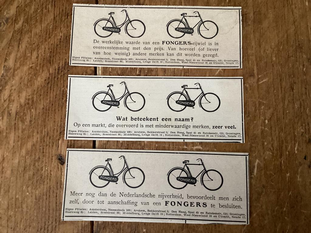 FONGERS FIETSEN 1917, origineel, Ophalen of Verzenden, Zo goed als nieuw