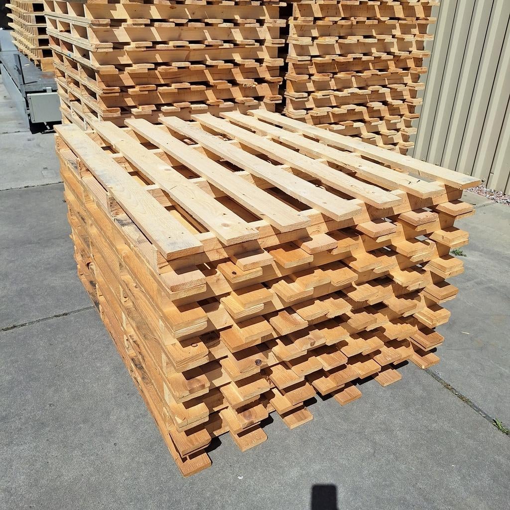 Grote Dubbeldeks pallets met mooie lange planken, Doe-het-zelf en Verbouw, Hout en Planken, Ophalen, Zo goed als nieuw, 50 mm of meer