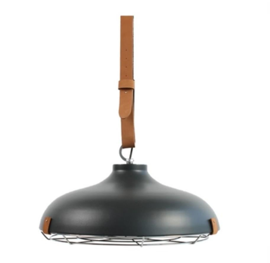 2x Zuiver Hanglamp Antraciet met Leren Riem, Dek 51, Ophalen of Verzenden, Zo goed als nieuw, Metaal, Minder dan 50 cm