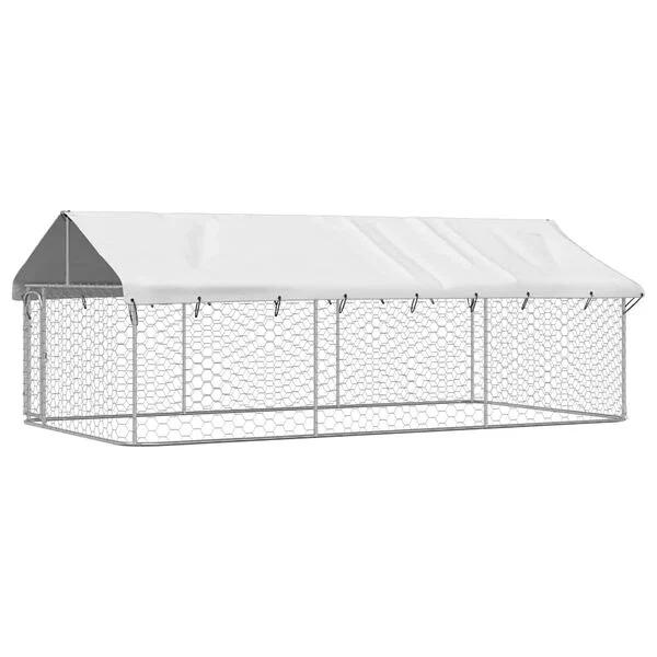 Hondenkennel voor buiten met dak 400x200x150 cm, Bdb, Kippenhok of Kippenren, Bdi, Nieuw