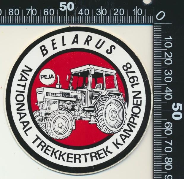 Sticker: Belarus - Nationaal Trekkertrek Kampioen 1978, Verzamelen, Stickers, Zo goed als nieuw, Bedrijf of Vereniging, Ophalen of Verzenden