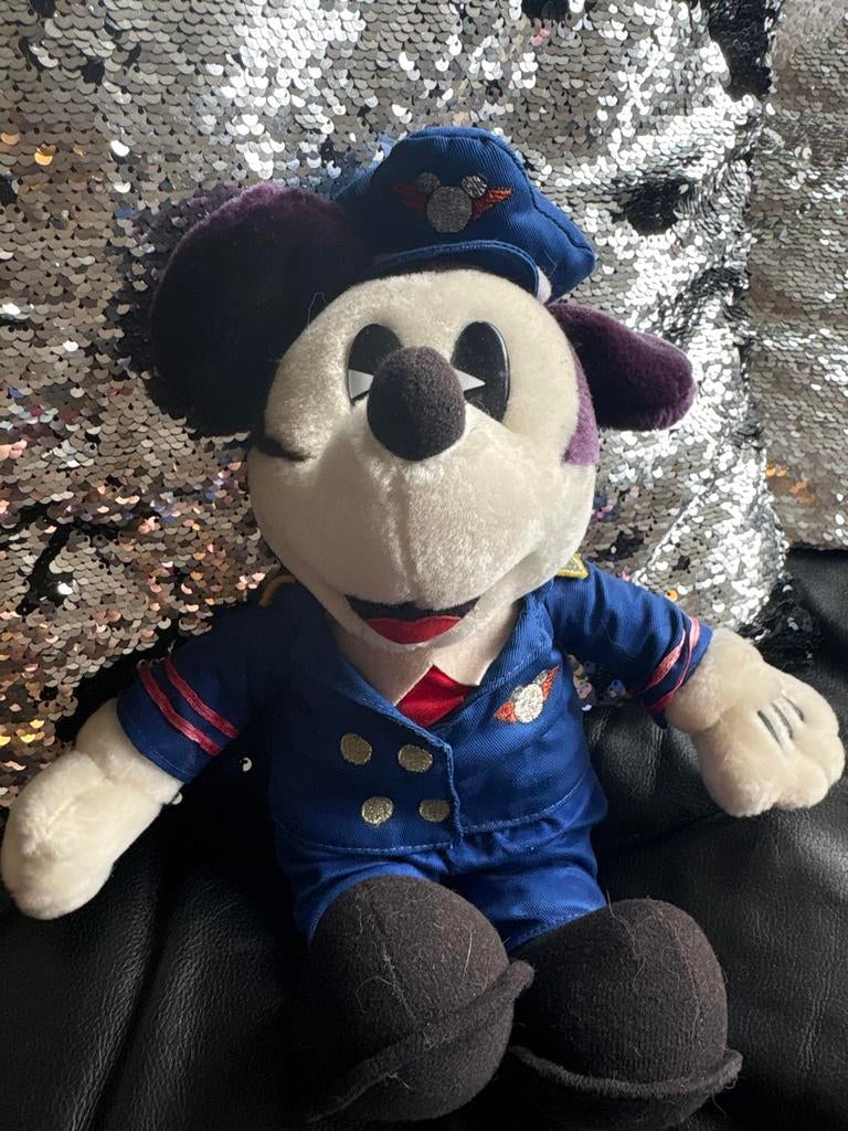 Vintage Mickey Mouse Piloot Knuffel, Ophalen of Verzenden, Gebruikt, Overige typen