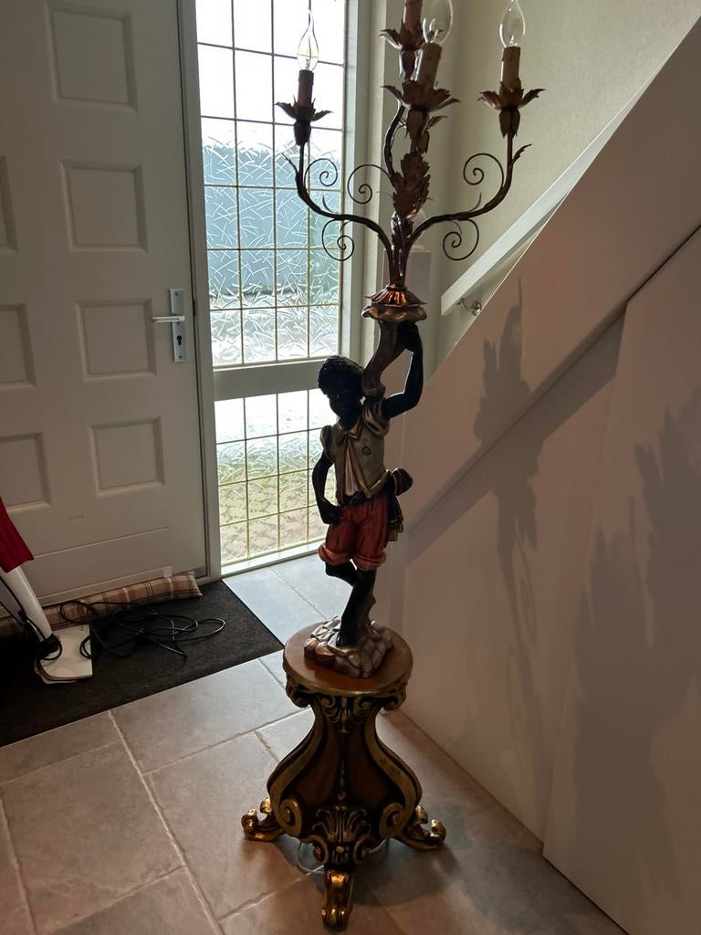 Moor lamp antiek op sokel, Ophalen of Verzenden, Koper of Brons