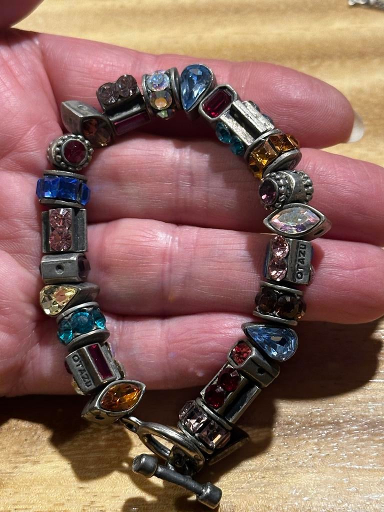 Otazu Zilveren Armband met Swarovski Kristallen, Sieraden, Tassen en Uiterlijk, Armbanden, Ophalen of Verzenden, Zo goed als nieuw