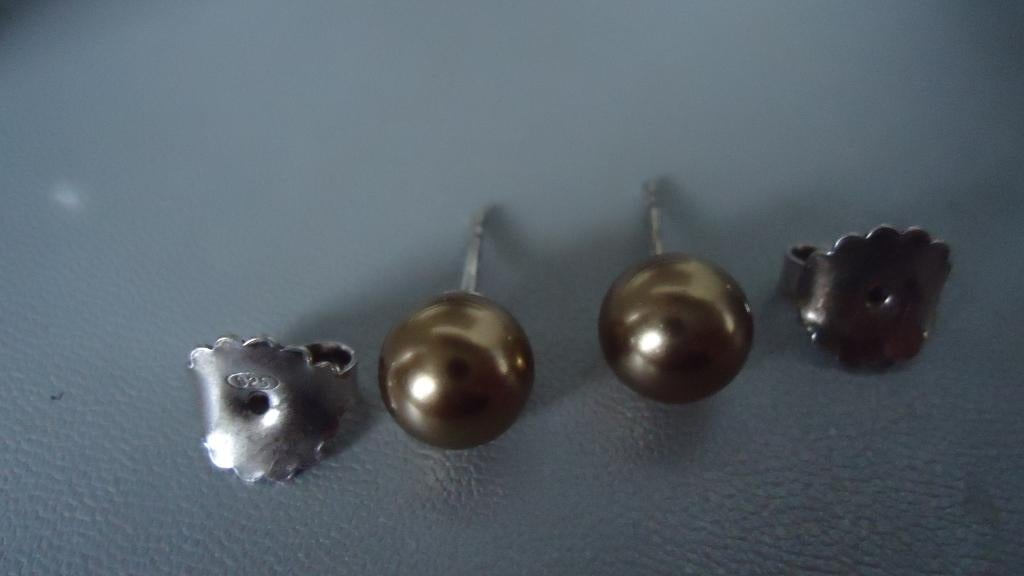 ti sento zilver 925 gouden parel oorbellen Nieuw, Nieuw, Ophalen of Verzenden, Knopjes of Stekers, Goud