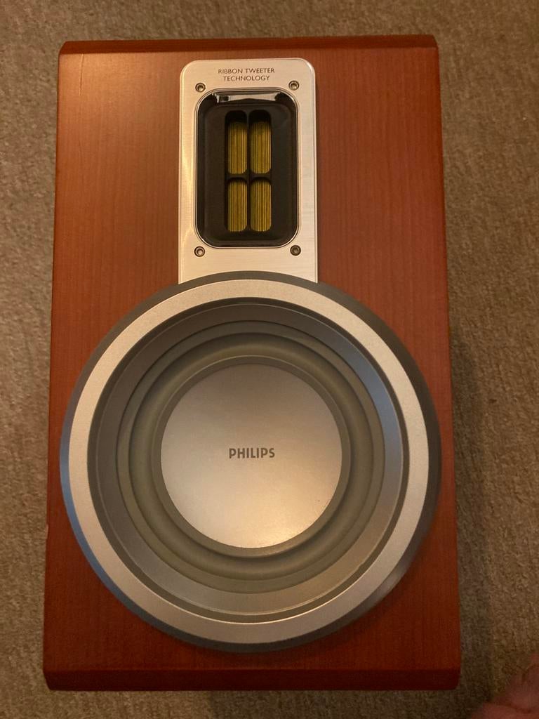 Setje Philips speakers met ribbon tweater, Ophalen, Philips, Zo goed als nieuw, Minder dan 60 watt