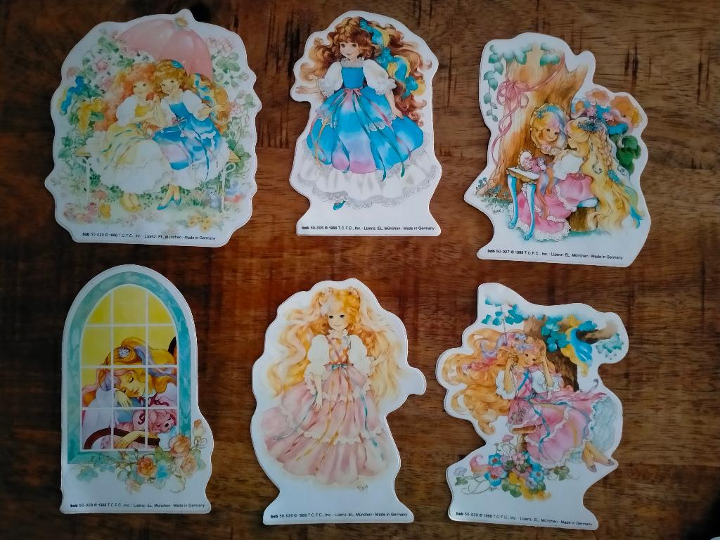 Lady Lovely locks 1988 vintage pop poppen serie stickers, Verzamelen, Ophalen of Verzenden, Zo goed als nieuw, Strip of Tekenfilm