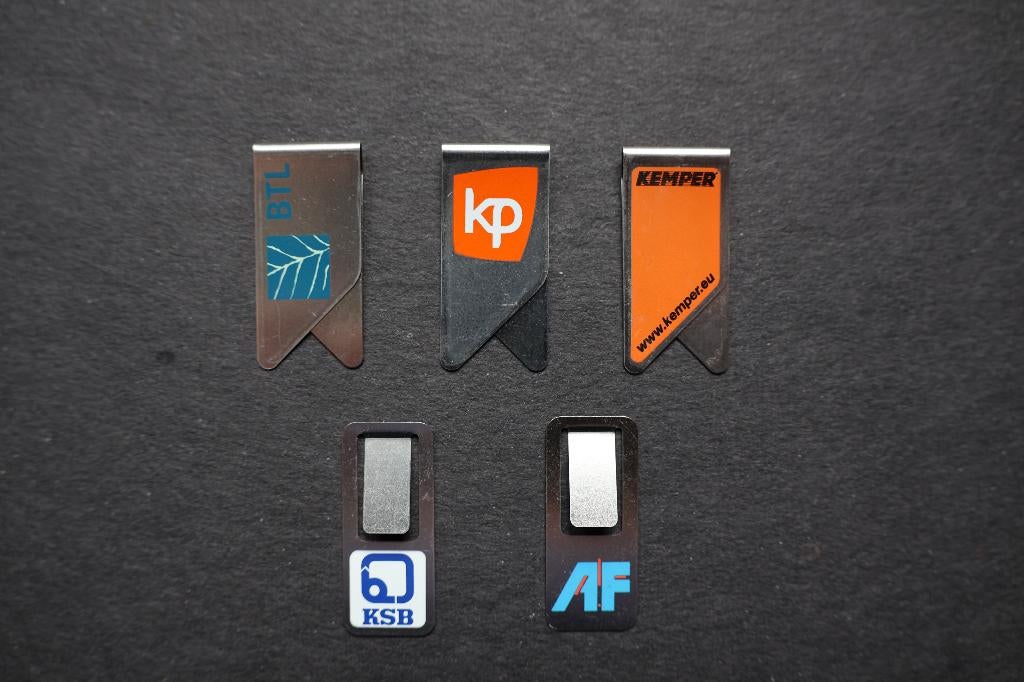 5 Reclameclips paperclips., Verzamelen, Overige Verzamelen, Ophalen of Verzenden, Zo goed als nieuw