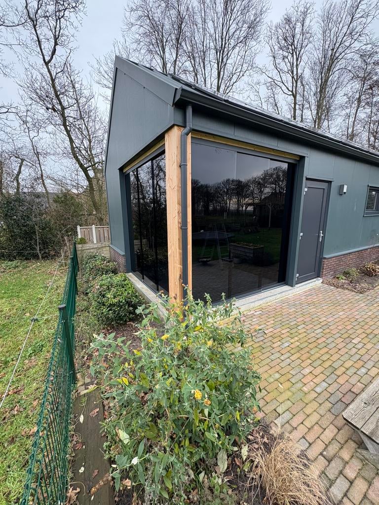 Glazen schuifwanden helder en getint inc montage, Ophalen, Nieuw, Veranda