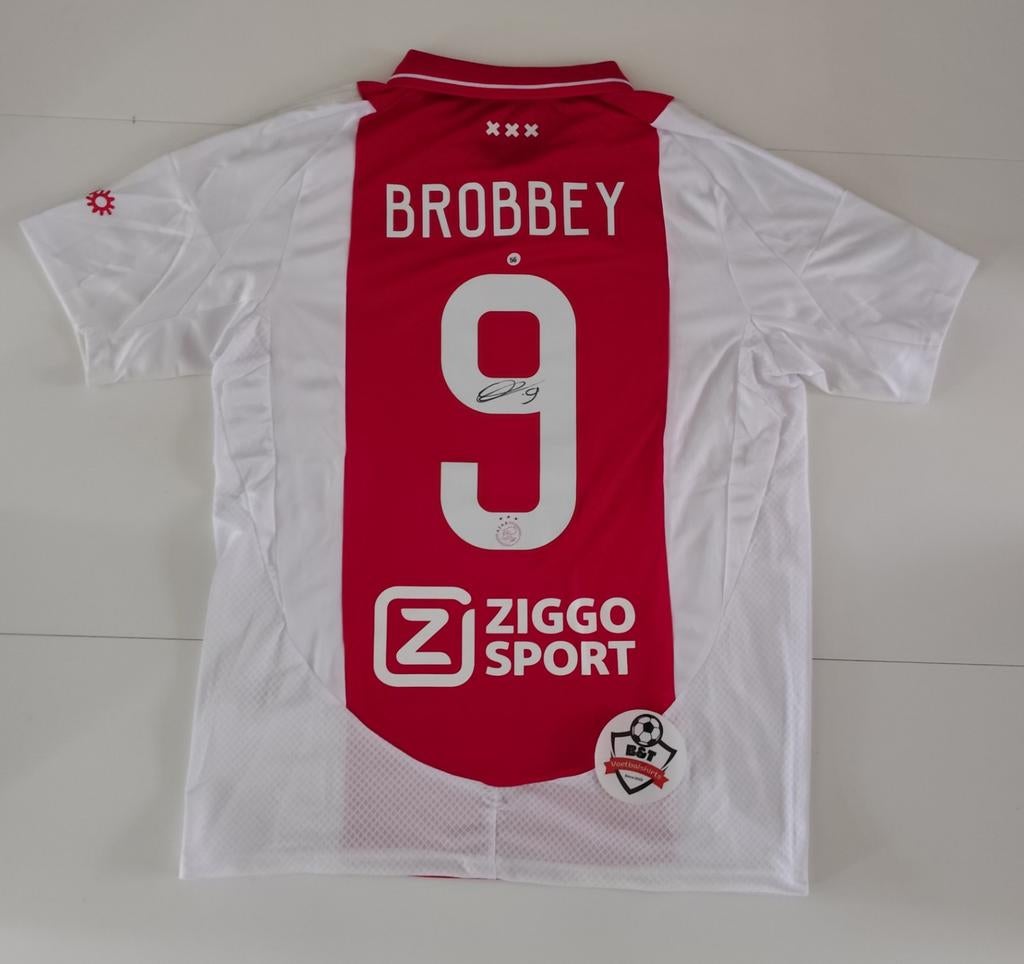 Gesigneerd Ajax Shirt Brobbey #9, Sport en Fitness, Voetbal, Shirt, Verzenden, ., Maat L