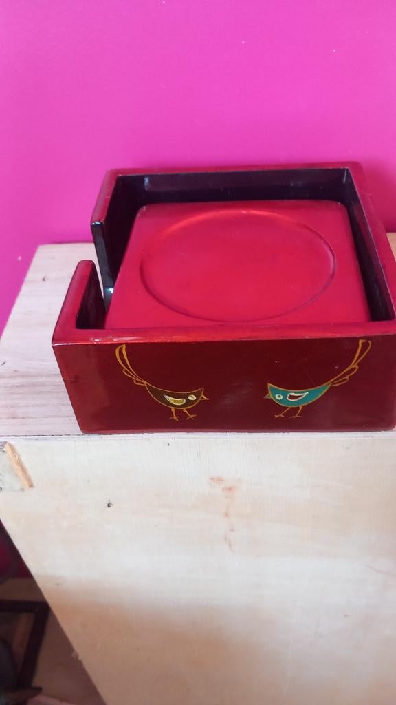 Murani Japans doosje voor onderzetters, Ophalen of Verzenden, Gebruikt, Glas of Kopje