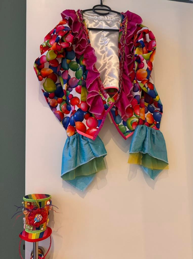 Prachtig kostuum handgemaakt, Maat 38/40 (M), Carnaval, Ophalen of Verzenden, Zo goed als nieuw