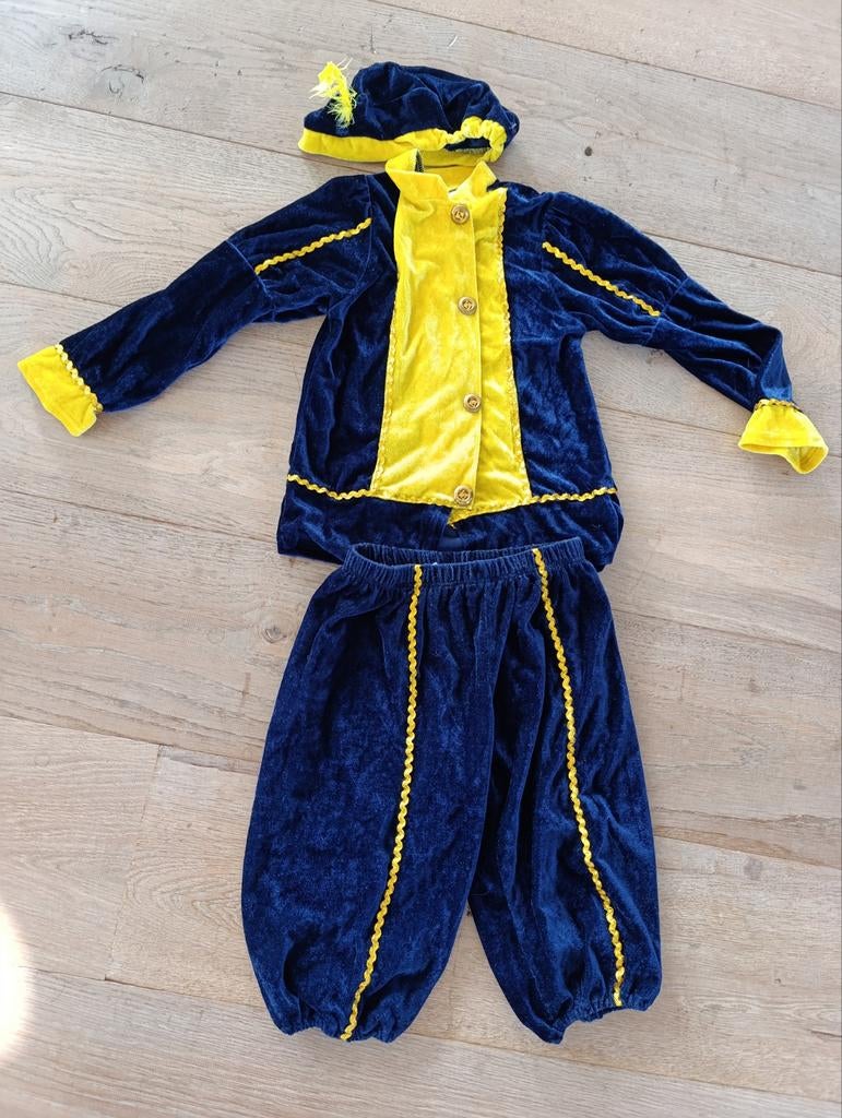 Sinterklaas Pietenpak Maat 128, Kinderen en Baby's, Carnavalskleding en Verkleedspullen, Ophalen, Zo goed als nieuw, 122 t/m 128