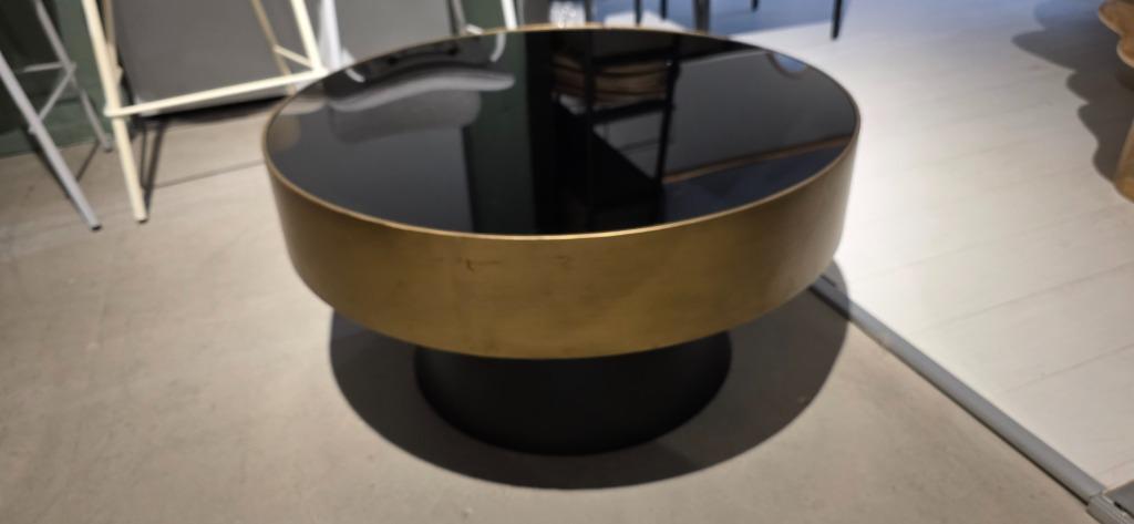 Ronde salontafel zwart met goud Showmodel extra voordelig!, Ophalen, 50 tot 100 cm, Bornsestraat 31, 50 tot 100 cm