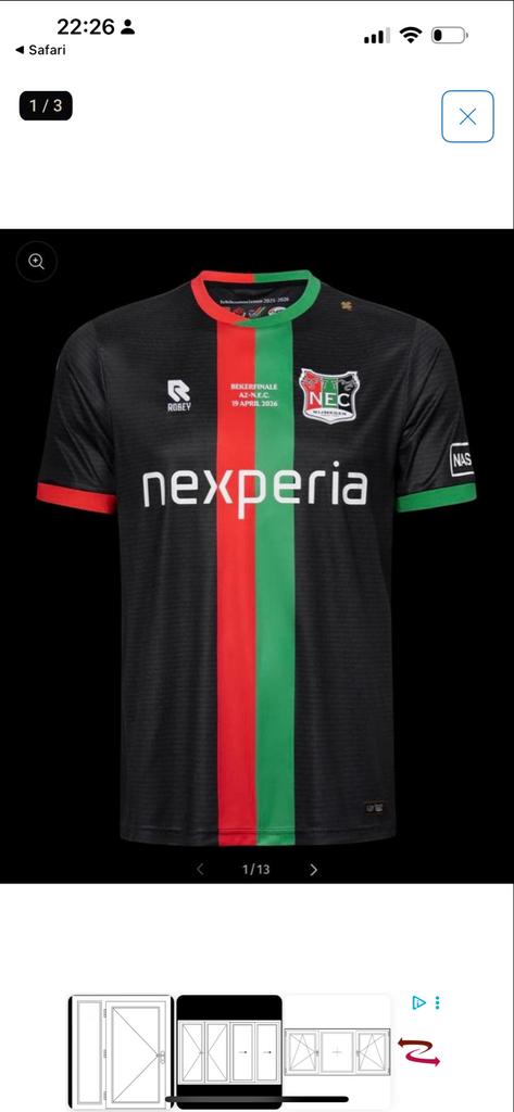 Bekerfinale shirt NEC XXL, Ophalen of Verzenden, Nederland, Munten