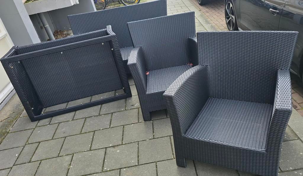 Bellagio Wicker Tuinset - Zo goed als nieuw, 4 zitplaatsen, Bank, Ophalen of Verzenden, Zo goed als nieuw