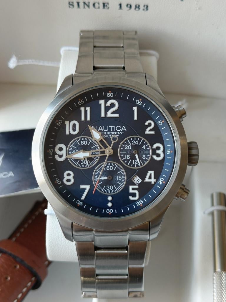 Nautica NAI18509G Chronograph Nieuw, Blauw, Nautica, IOS, Nieuw