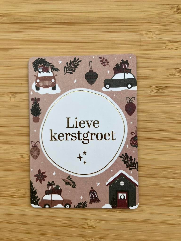 Kadokaartje lieve kerstgroet, Diversen, Kerst, Ophalen of Verzenden, Nieuw