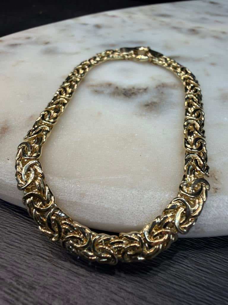 14k platte koningsarmband, Ophalen of Verzenden, Nieuw, Goud