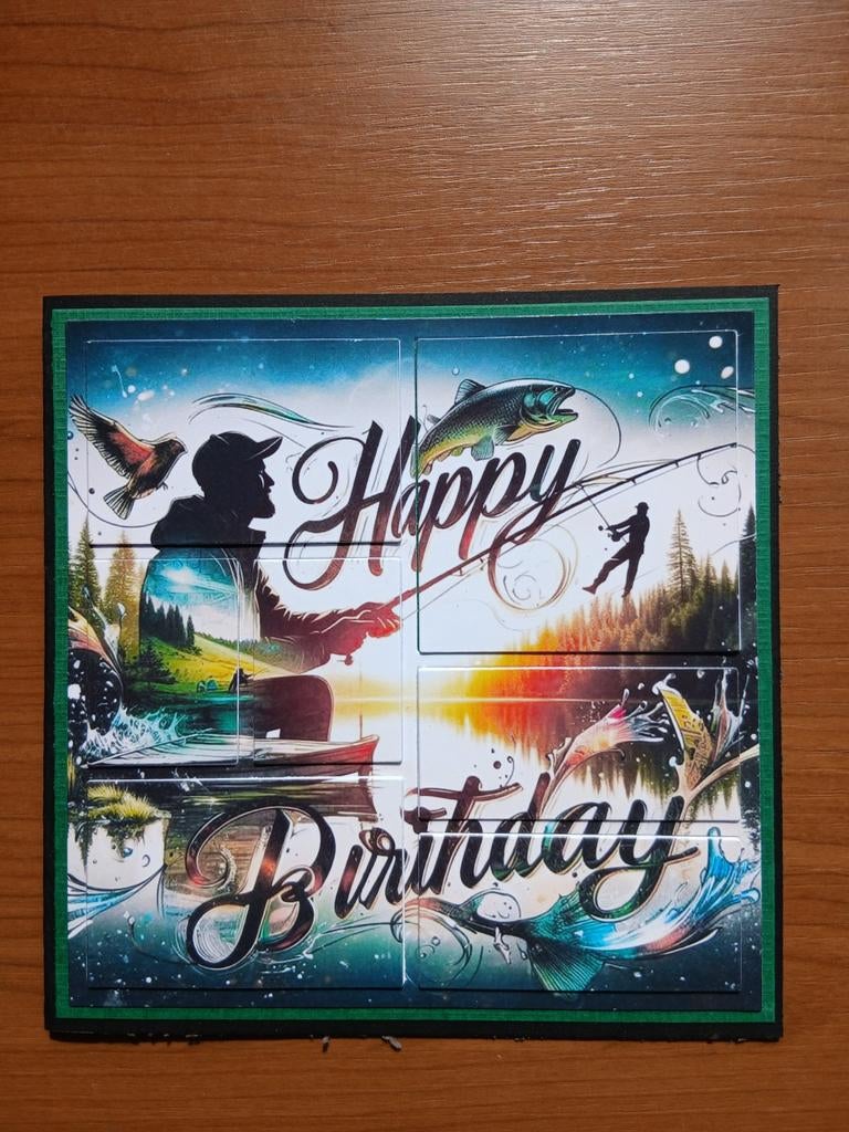 Kaart man happy birthday vissen  605 = 1,75, Ophalen of Verzenden, Zo goed als nieuw, Kerst