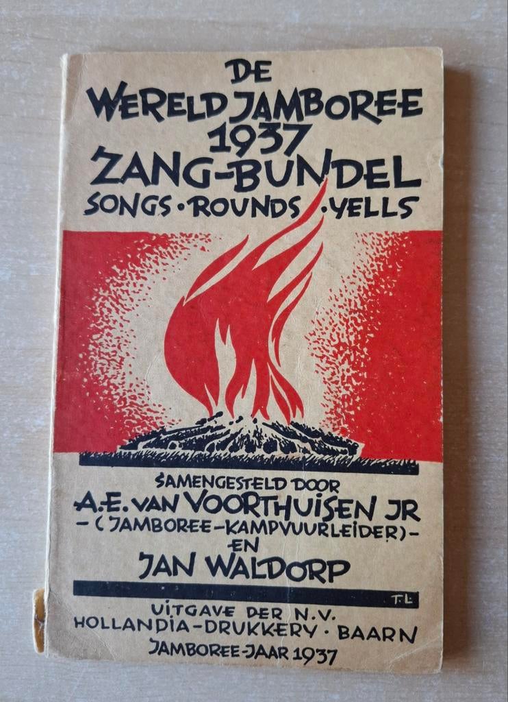 De Wereld Jamboree 1937 zang bundel, Verzamelen, Scouting, Ophalen of Verzenden, Gebruikt, Boek of Tijdschrift